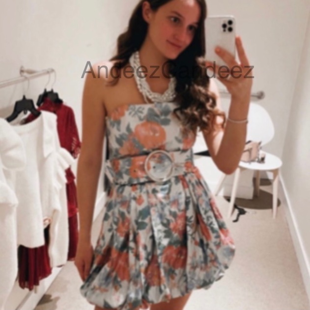 Zara Printed Dress with Belt